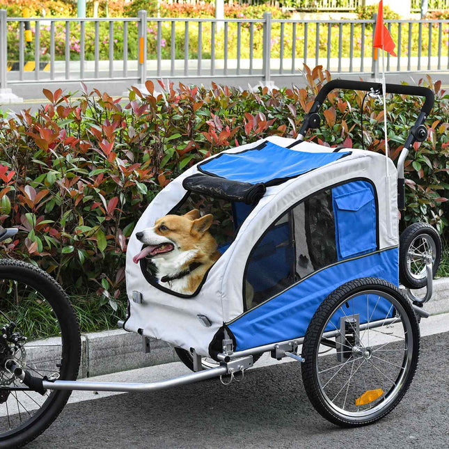 Dog bike stroller and jogging stroller, blue/grey, 155 x 83 x 108 cm