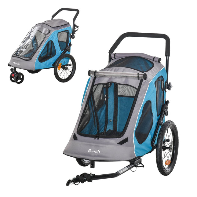 Pet bike stroller, 2-in-1 dog carrier, breathable Oxford fabric