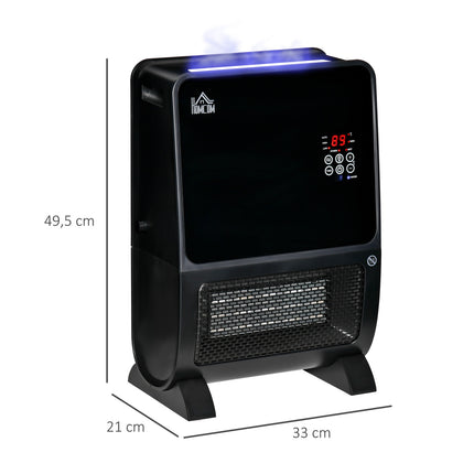 Electric 2-in-1 fan heater and humidifier, remote control, 2000W