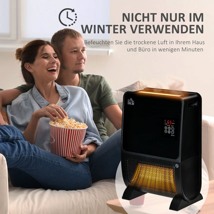 Electric 2-in-1 fan heater and humidifier, remote control, 2000W
