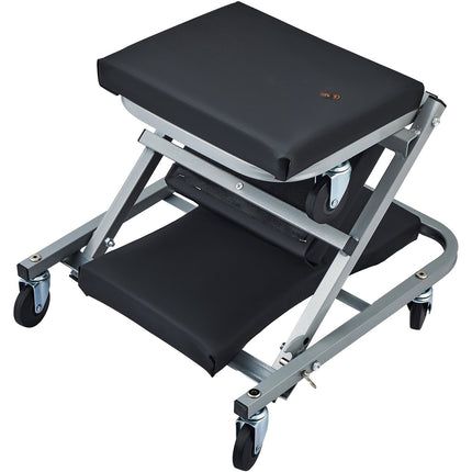2-In-1 Mechanic Creeper Seat-Stool, 300 lb, 6 Wheels