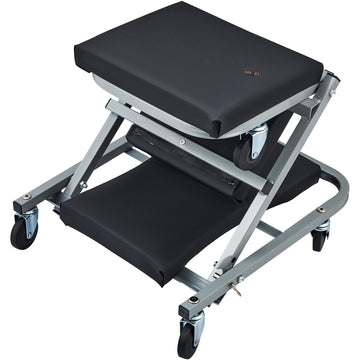 2-In-1 Mechanic Creeper Seat-Stool, 300 lb, 6 Wheels