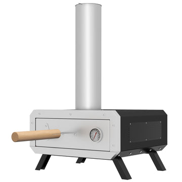 Outdoor 2-in-1 pizza oven with stone and shell for BBQ Grill