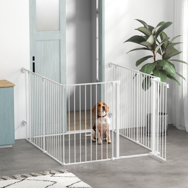 Foldable 2-in-1 puppy playpen, 6 panels, medium dogs