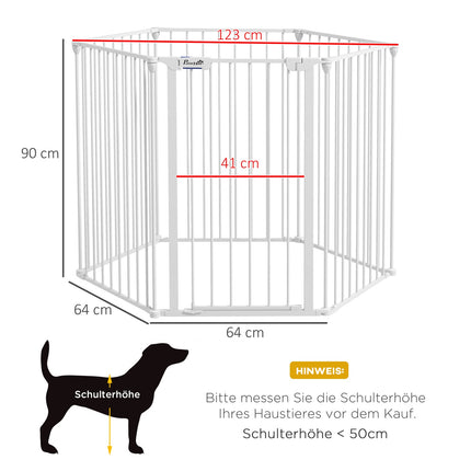 Foldable 2-in-1 puppy playpen, 6 panels, medium dogs