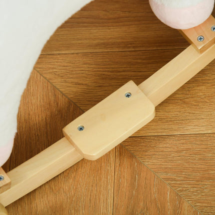 2-in-1 plush rocking horse & wheel toy for children, white