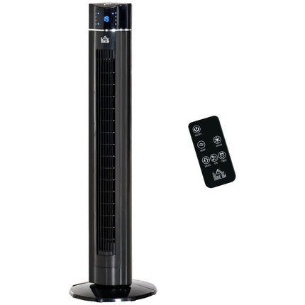 2-in-1 Tower & Stand Fan, Remote Control, Timer, Black