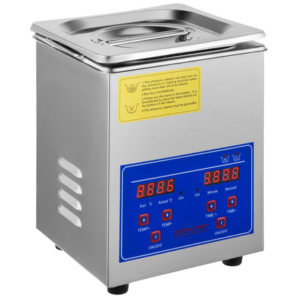 2L Ultrasonic Cleaner, Stainless Steel, Digital Timer Heater