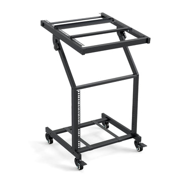 2-Layer Adjustable Audio Rack with Locking Wheels