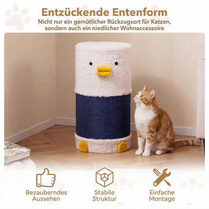 2-Level Cat House with Sisal Scratch Mat and Hideaway