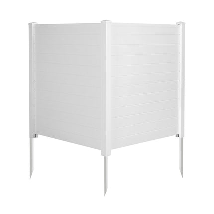 2 PCS. Garden fence with posts and protective caps, 124 cm high, PVC privacy fence, plug-in fence, white