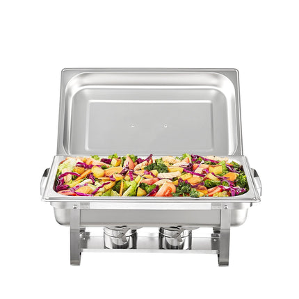 2-Pack Chafing Dish Set, Stainless Steel, 8 Qt Pans