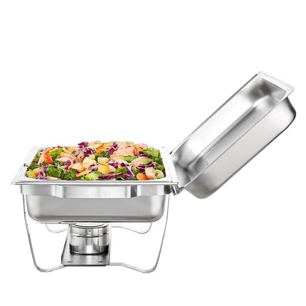2-Pack Chafing Dish Set, Stainless Steel, 8 Qt Pans