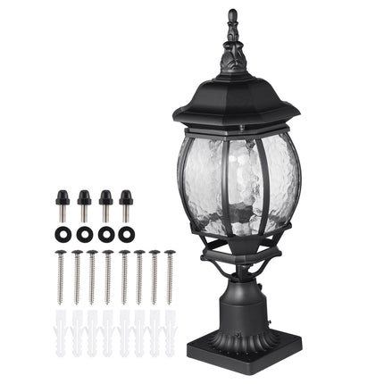 2-Pack Dusk to Dawn Outdoor Post Lights, Waterproof Glass