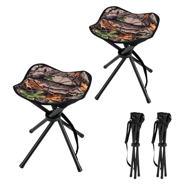 2-Pack Foldable Hunting Stools, Lightweight with Strap, 32x32x40 cm