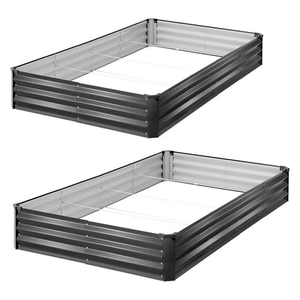 2 Pack Galvanized Raised Garden Beds, 8x4x1 ft