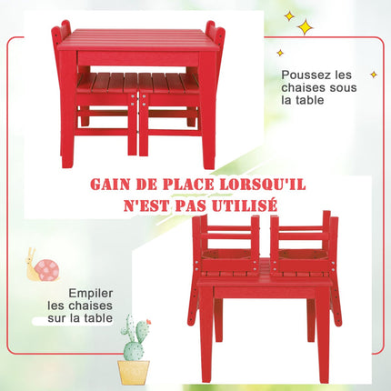 2-Pack Kids Learning Chairs with Backrest, HDPE, Red