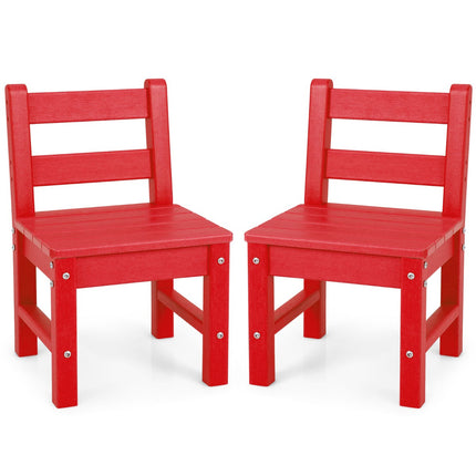 2-Pack Kids Learning Chairs with Backrest, HDPE, Red