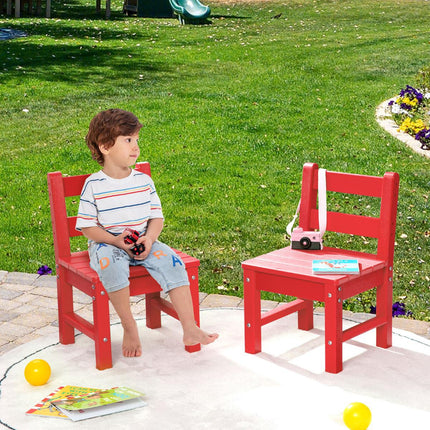 2-Pack Kids Learning Chairs with Backrest, HDPE, Red