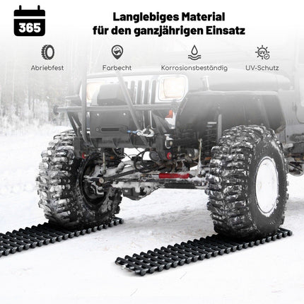 2 Pack Tire Traction Mats with Bag Emergency Traction Aid Black 98 x 21 x 2.8 cm