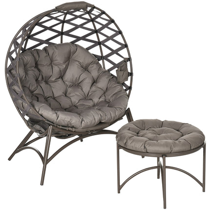 Garden chair set, wicker with folding seat and cushions