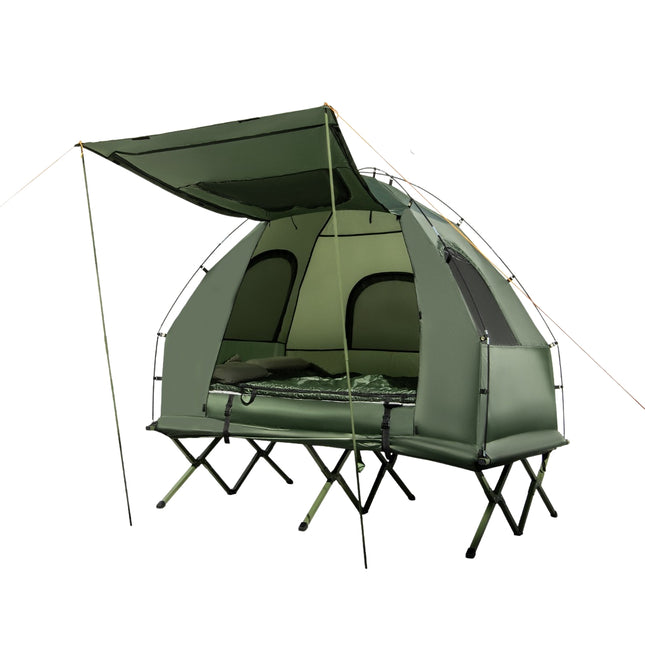 2-Person Camping Tent Cot Set With Air Mattress, 2 Bags