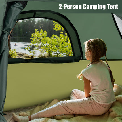 2-Person Camping Tent With Removable Rainfly, Green