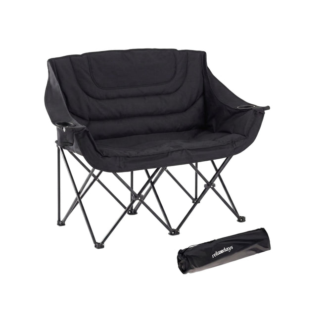 2-Person Folding Camping Chair, Padded, Carry Bag