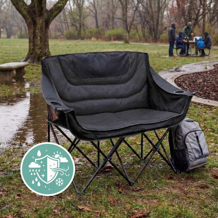 2-Person Folding Camping Chair, Padded, Carry Bag