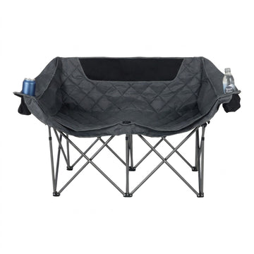 2-Person Folding Camping Chair with Cup Holder