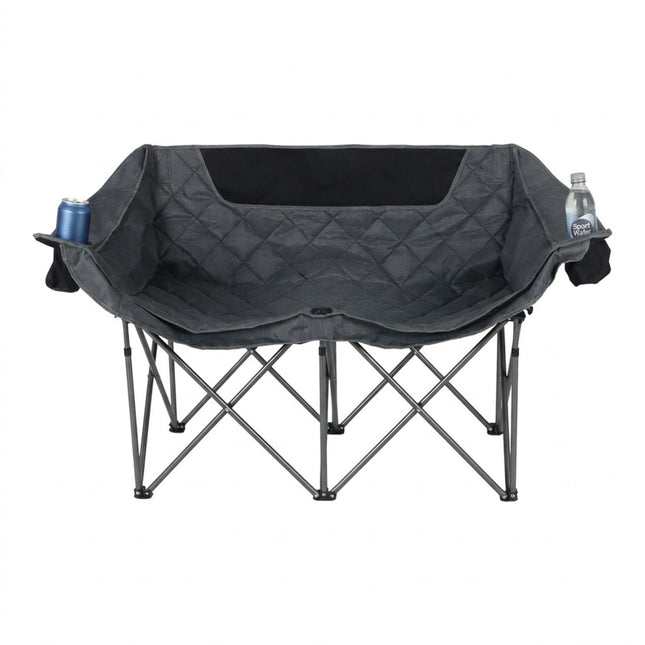 2-Person Folding Camping Chair with Cup Holder