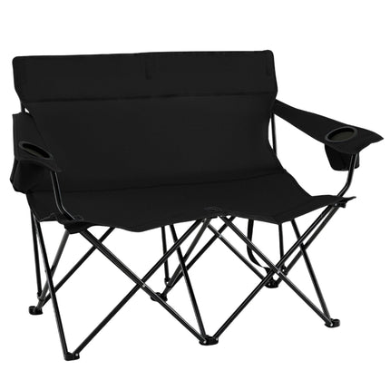 2-Person Folding Camping Chair with Cup Holders & Carry Bag