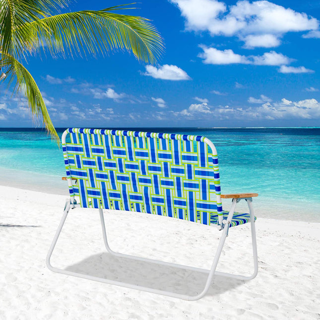 2-Person Folding Outdoor Chair with Armrests, 661 lb