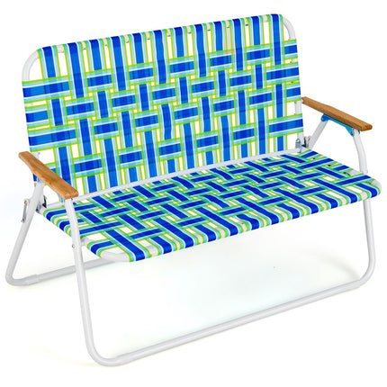 2-Person Folding Outdoor Chair with Armrests, 661 lb