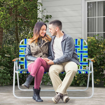 2-Person Folding Outdoor Chair with Armrests, 661 lb