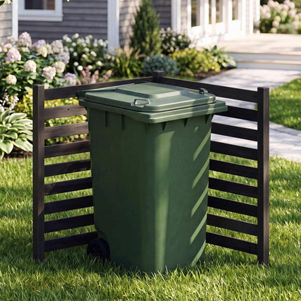 2-Piece Cedar Garden Fence Set with Metal Posts, 98x107 cm