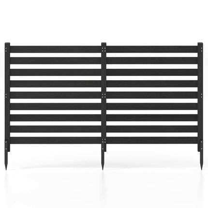 2-Piece Cedar Garden Fence Set with Metal Posts, 98x107 cm
