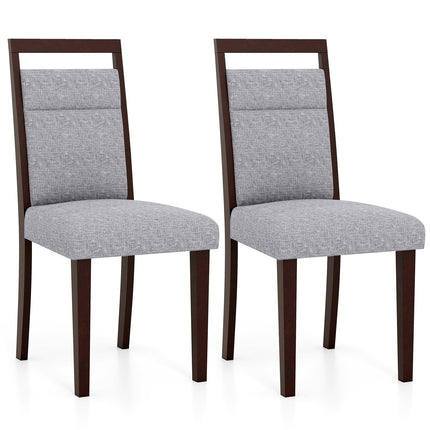 2-Piece Dining Chairs Set, Padded Seat & Back, Grey