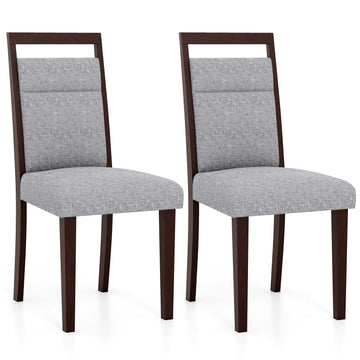 2-Piece Dining Chairs Set, Padded Seat & Back, Grey