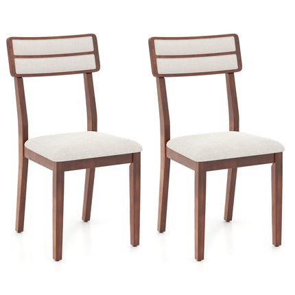 2-Piece Dining Chairs Set, Padded Seat, Rubberwood Legs
