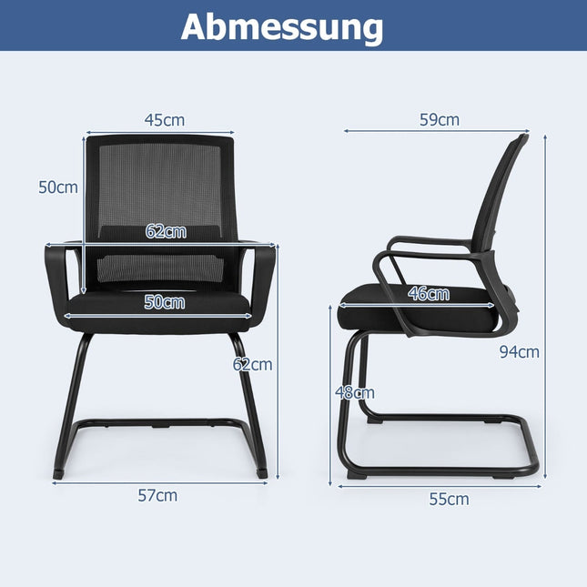 2-Piece Ergonomic Guest Chair Set with Lumbar Support