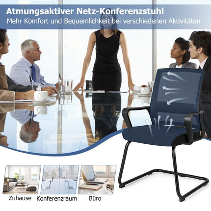 2-Piece Ergonomic Guest Chair Set with Lumbar Support