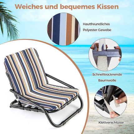 2-Piece Folding Beach Chairs, Quick-Dry Cotton