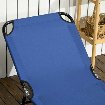 2-Piece Folding Sun Lounger Set, 5-Position Backrest