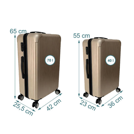 2-Piece Hard-Shell Luggage Set with 360 Wheels