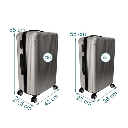 2-Piece Hard-Shell Luggage Set with 360 Wheels