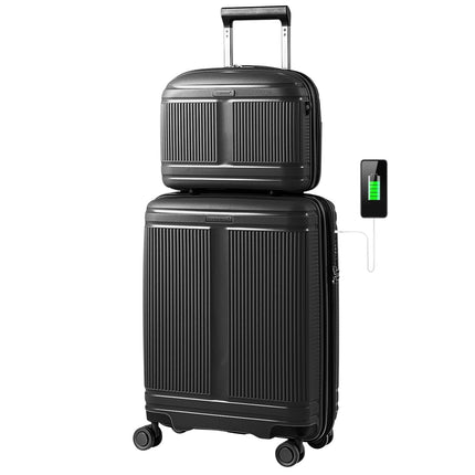 2-Piece Luggage Set with 20"" Carry-On & 14"" Cosmetic Case
