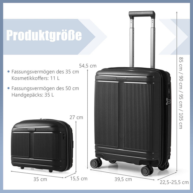 2-Piece Luggage Set with 20"" Carry-On & 14"" Cosmetic Case