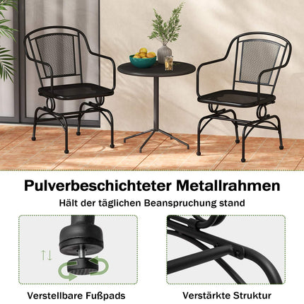 2-Piece Metal Rocking Patio Chairs, Black, Breathable Mesh