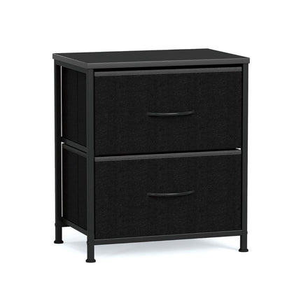 2-Piece Nightstand Set with 2 Fabric Drawers, Metal Frame